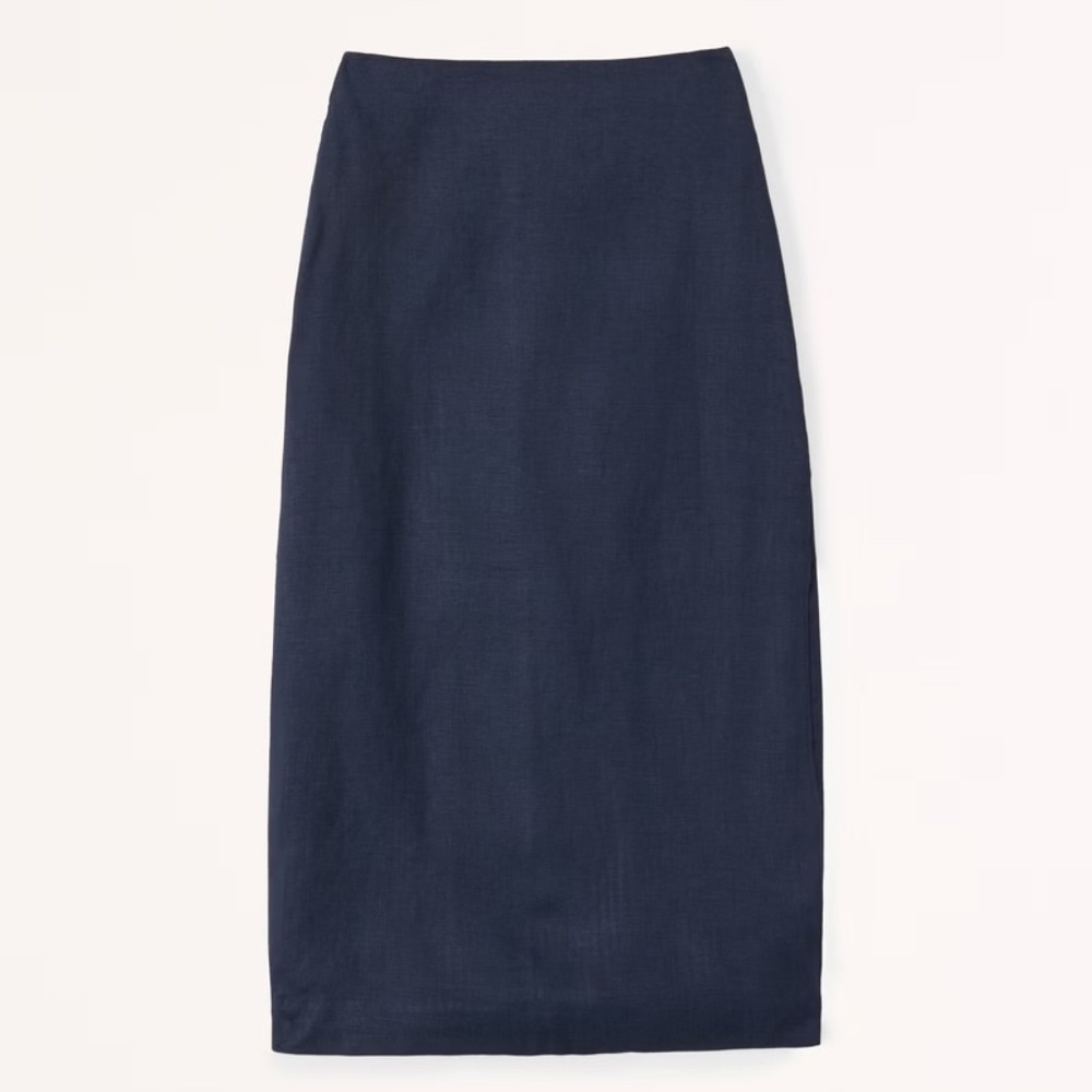 Abercrombie navy linen skirt size large short